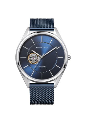 Men's Automatic Stainless Steel Watch In Silver/Blue