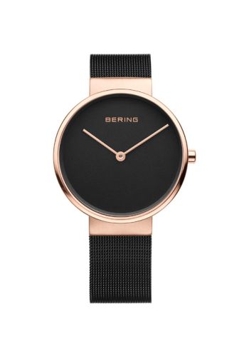 Bering Unisex black watch w/mesh bracelet and a black dial