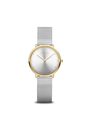 Bering Women's Two Tone Watch w/Silver Dial and Mesh Band