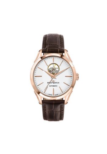 Roma Classic - Rose gold finishing brown leather strap