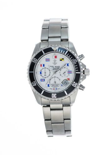 Steel Chronograph White Nautical Watch
