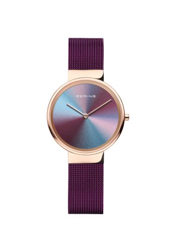 Ladies Anniversary Stainless Steel Watch In Silver/Purple