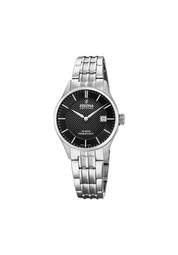 Festina Swiss Made Black Dial and Stainless Steel Strap Woman