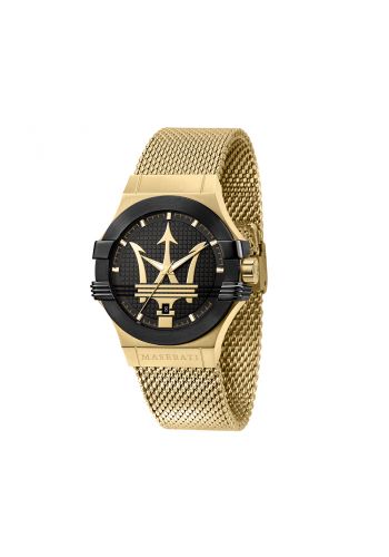Maserati Men's POTENZA Gold Tone Stainless Steel Watch w/Mesh Metal Bracelet